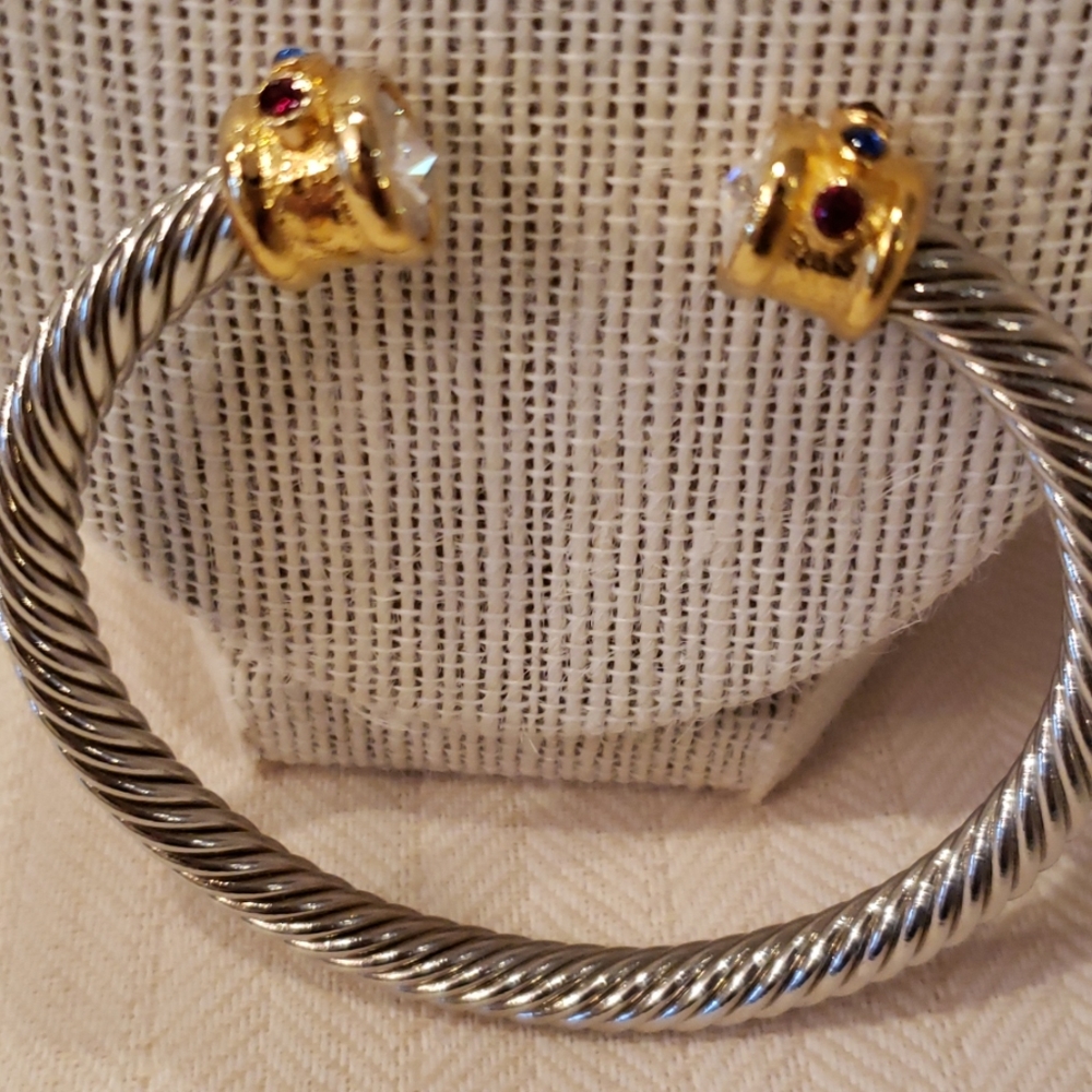 Vintage gemstone cuff bracelet